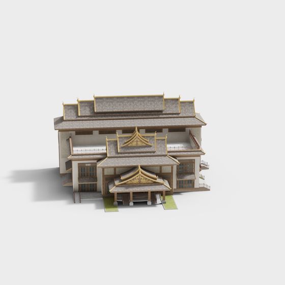 Traditional-Modern Fusion Architectural 3D model