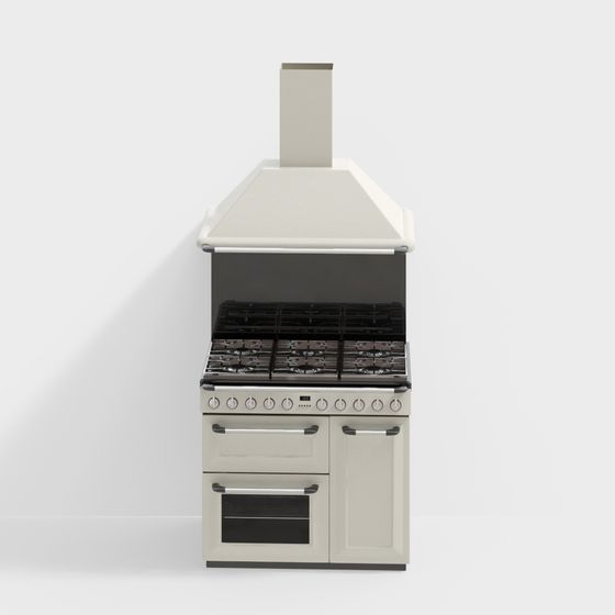 Minimalist 3D Kitchen Stove Model for Modern Design