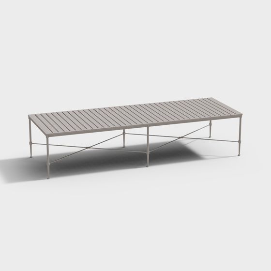 Elegant Low-Poly Bench 3D model