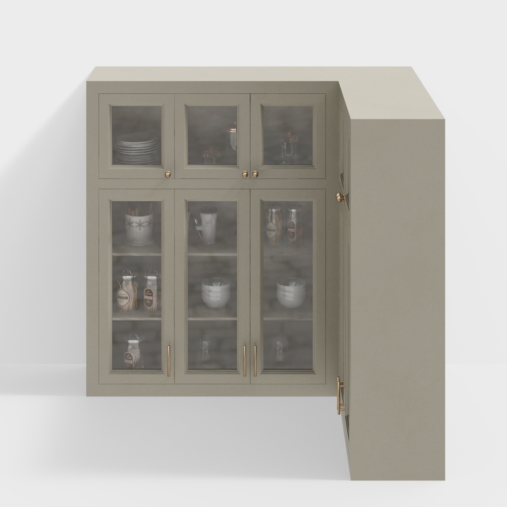 Modern kitchen L-shaped lockers