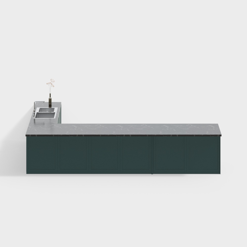 Black modern marble kitchen island