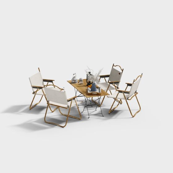 Outdoor Camping Table and Chair Set 3D model