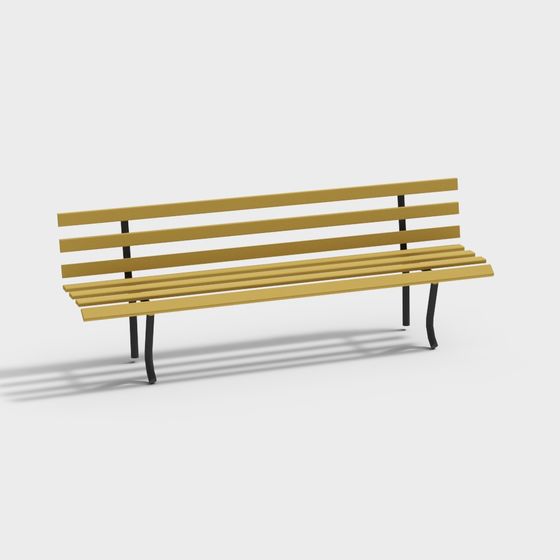 Stylish Park Bench 3D Model for Urban Spaces
