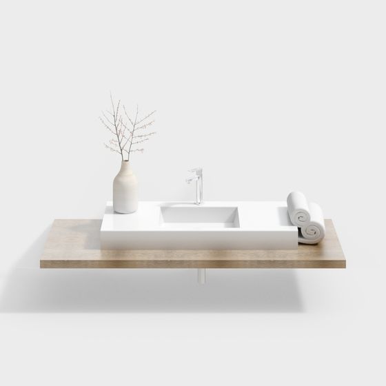 Modern Minimalist Floating Bathroom Cabinet 3D model