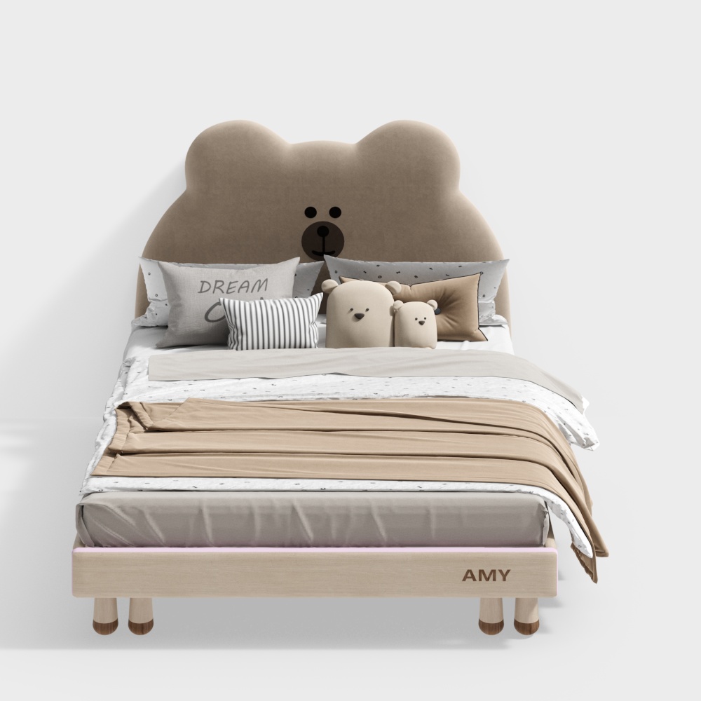 Modern children's room cartoon child bed