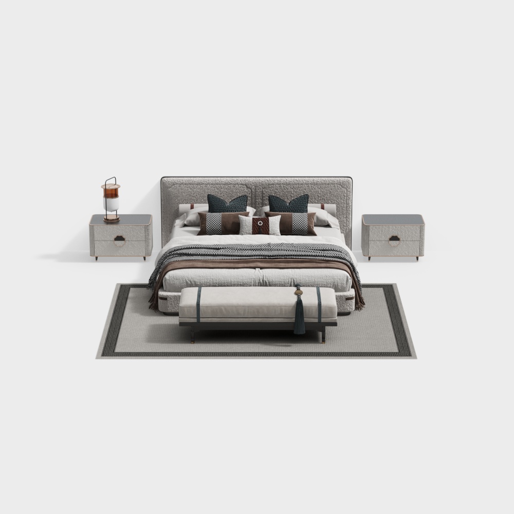 Combinaison de lit de chambre chinoise moderne