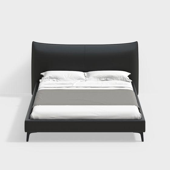 Stylish Minimalist Bed Frame 3D model for Creative Spaces