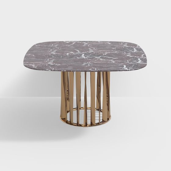 Chic Marble Dining Table 3D model for Contemporary Spaces