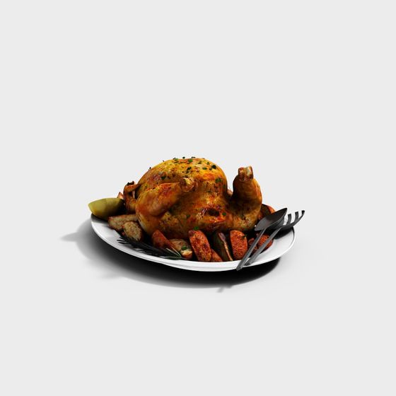 Flavorful Roasted Chicken 3D model for Creative Projects