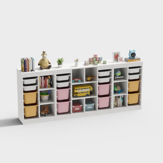 Charming Kids Storage Cabinet 3D model