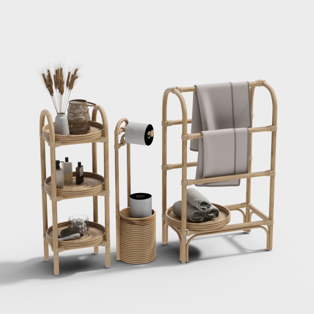 Wooden bathroom shelving