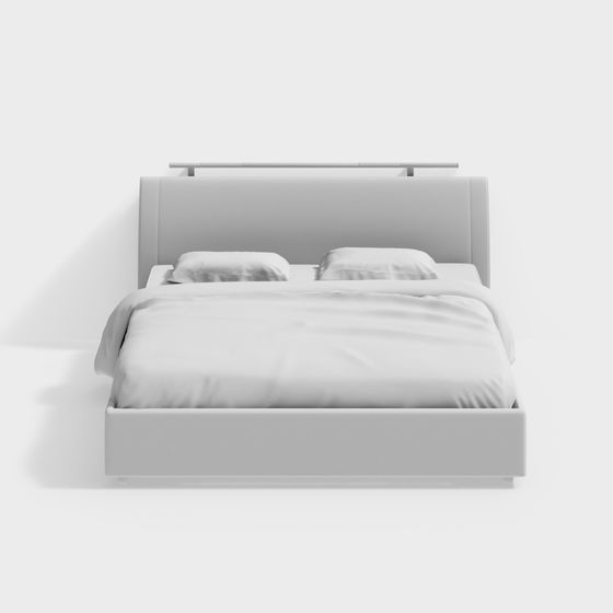 Elegant Low-Polygon Bed 3D model for Modern Interiors