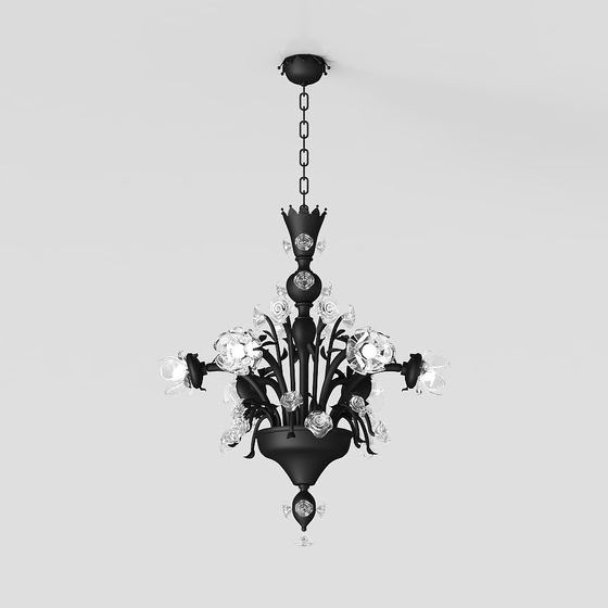 Elegant Low-Poly Chandelier 3D model