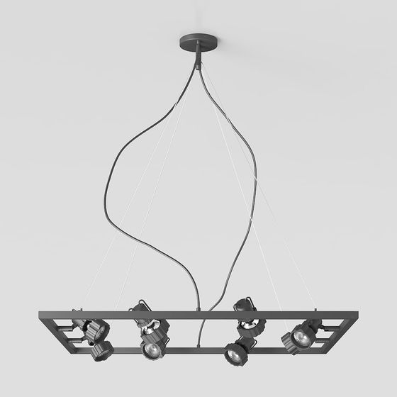 Stylish Industrial Pendant Light 3D model