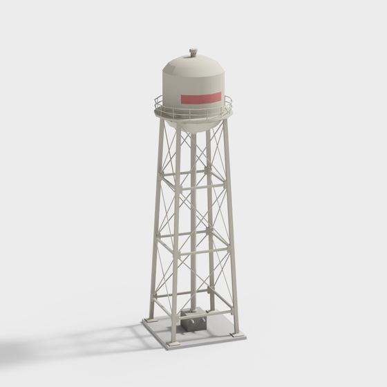 Industrial Aesthetic Water Tower 3D model