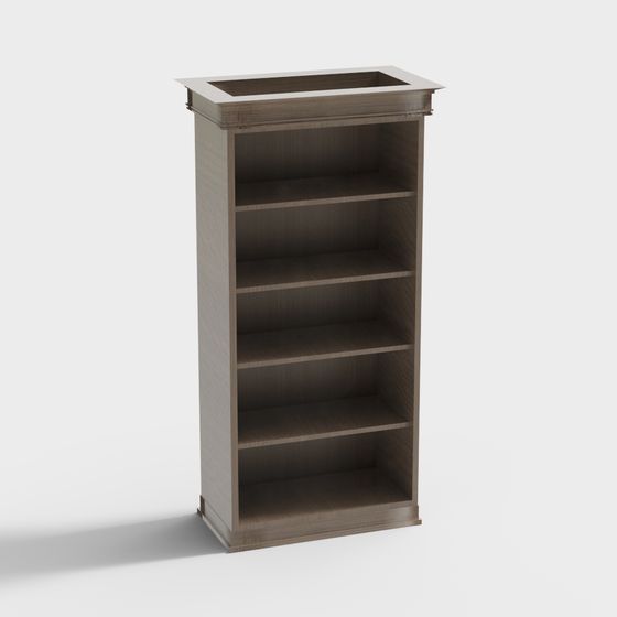 Stylish Low-Polygon Bookshelf 3D model