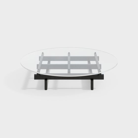Stylish Glass Round Table 3D model