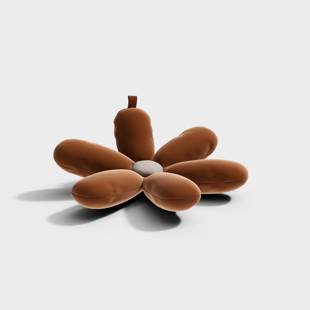 Petal Chair 3D Model – Brown Leather Floral Design