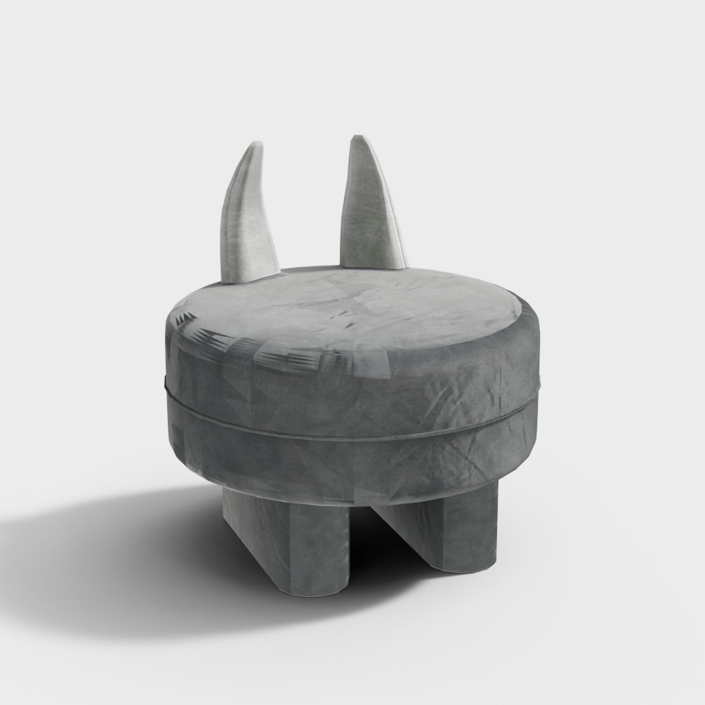 เก้าอี้เด็กการ์ตูนสีเทา