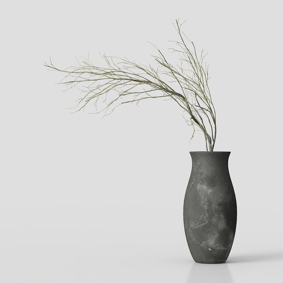 Stylish Low Poly Branch Vase 3D model