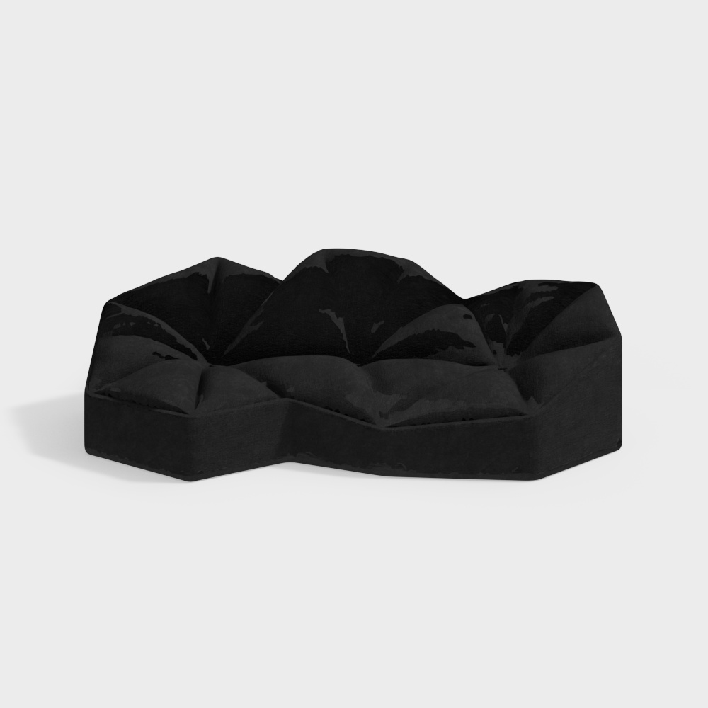 Mountain Realm 3D Model – Low-Poly Glossy Black