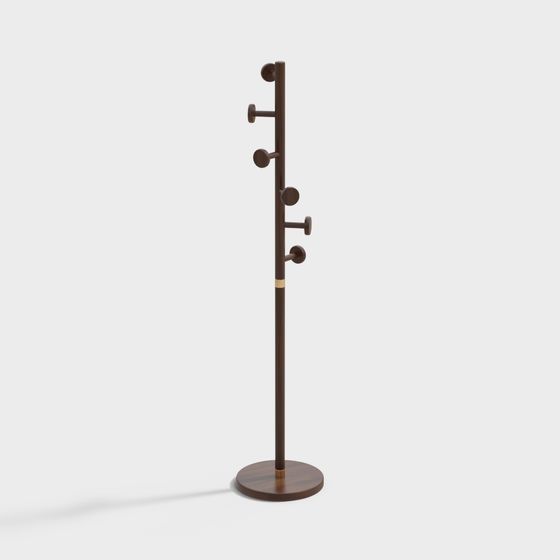 Antique Coat and Hat Rack 3D Model