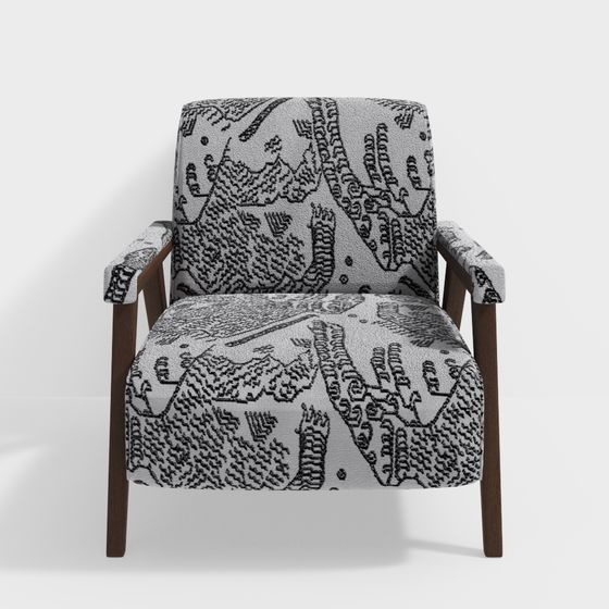 Artistic Low-Poly Armchair 3D model