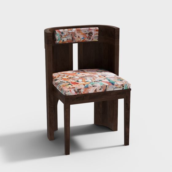 Elegant Abstract Art Chair 3D model for Creative Spaces