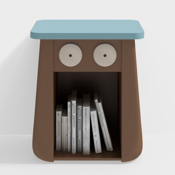 Creative Low-Polygon Bookshelf 3D model