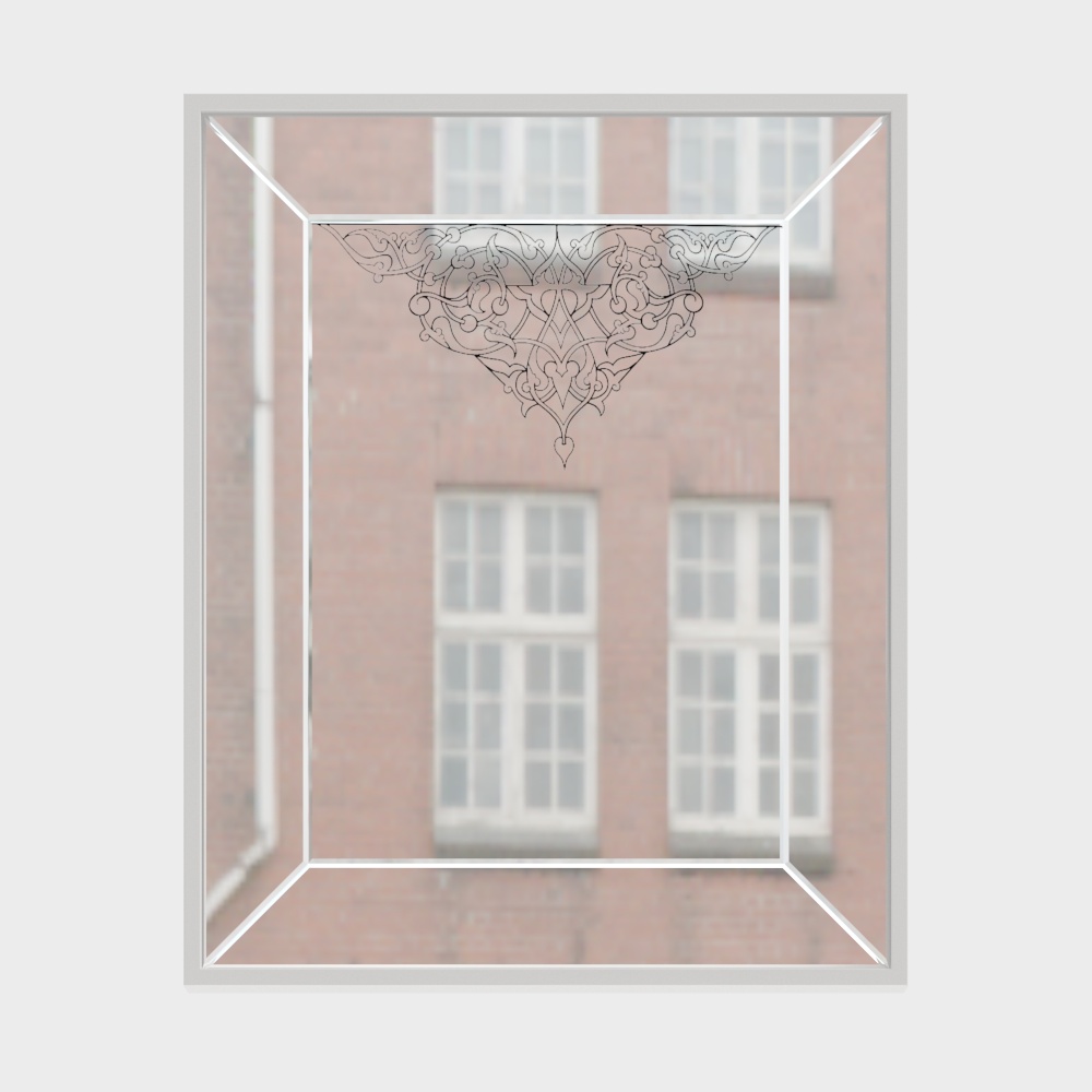 Vintage Window Ornate 3D Model – Classical European Design
