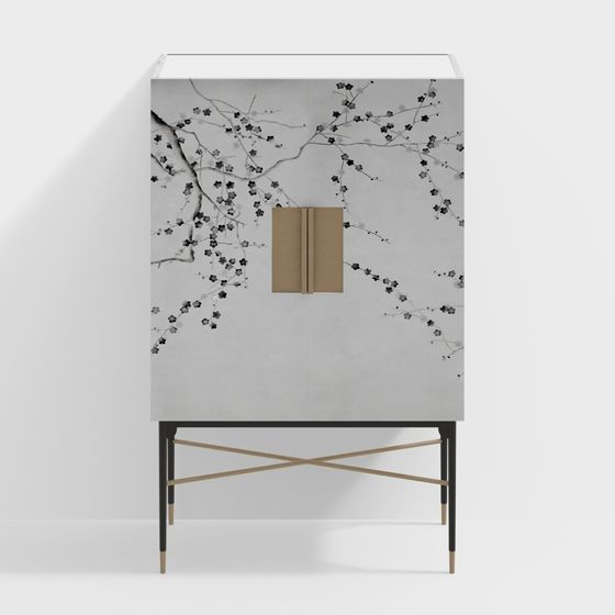 Ink Lotus Floral Cabinet 3D model