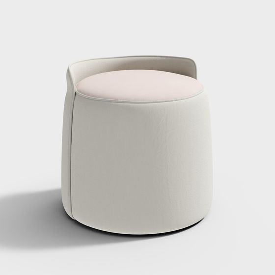 Cushy Round Stool 3D model