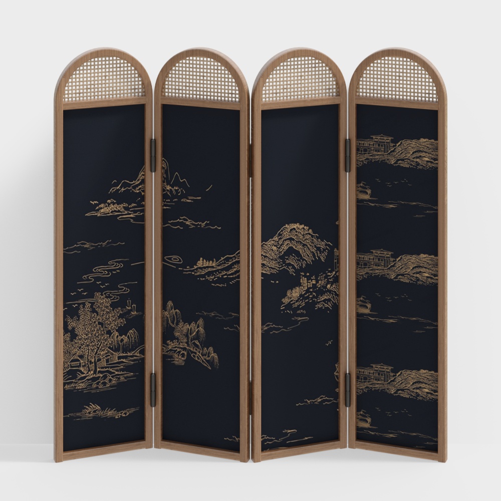 New Chinese landscape painting screen