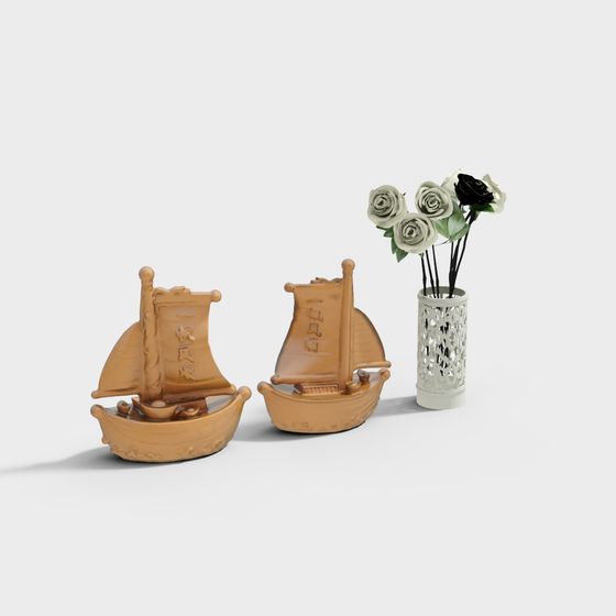 Elegant Sailboat 3D Model Set