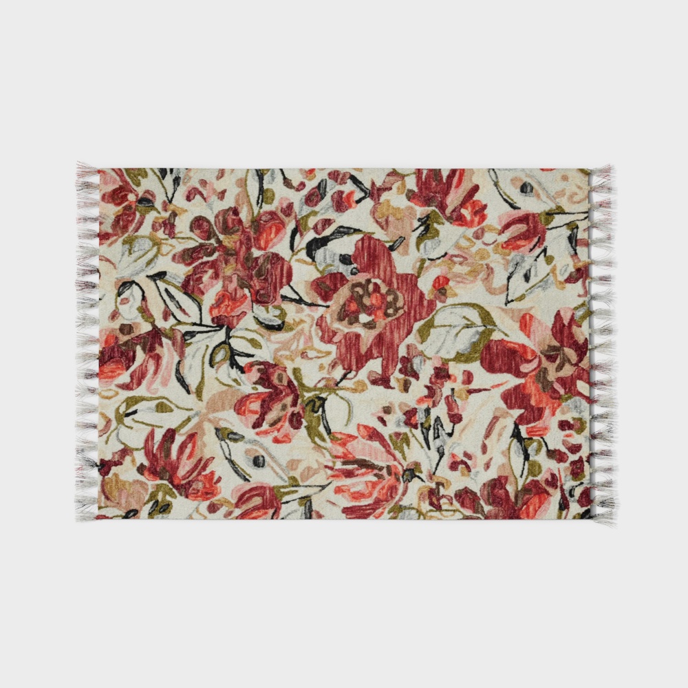 Floral Tapestry 3D Model – Detailed Floral Texture