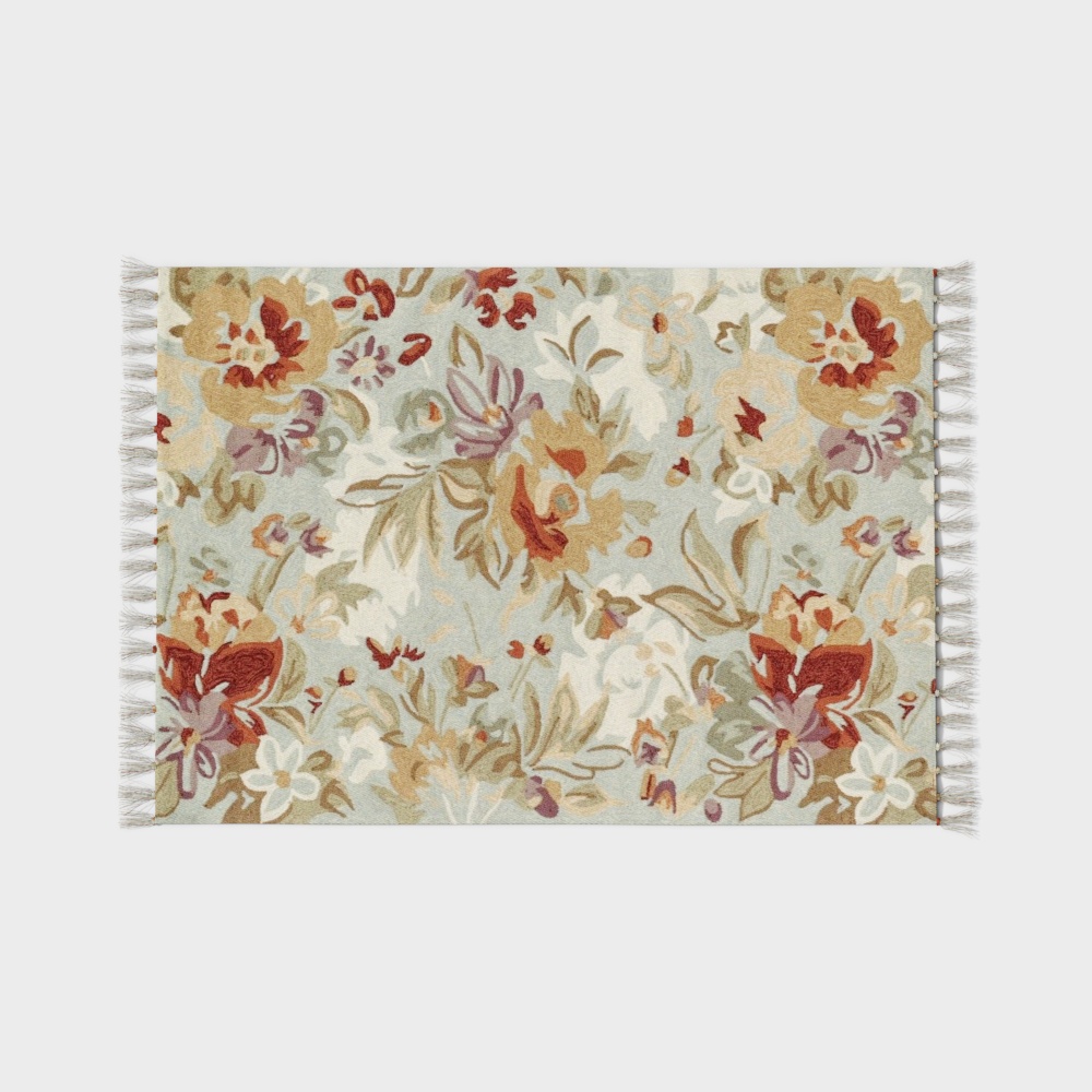 Vibrant Low-Poly Flower Carpet 3D Model – Pastel Floral Design