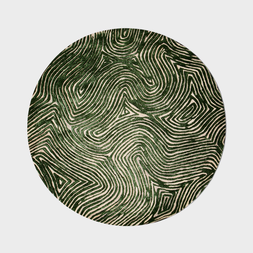 Moderner runder Teppich mit Muster