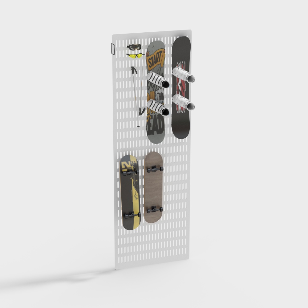 Vibrant Skateboard Wall Hang 3D model