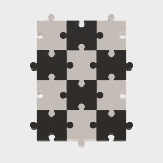 Stylish Black and White Chessboard 3D model