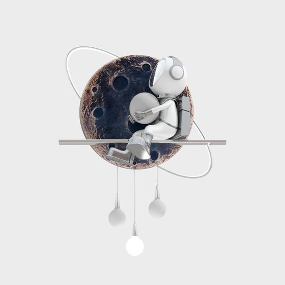 Low-Poly Astronaut 3D Model on Lunar Surface