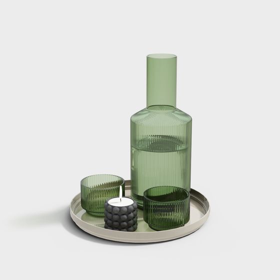 Stylish Green Home Decor 3D model