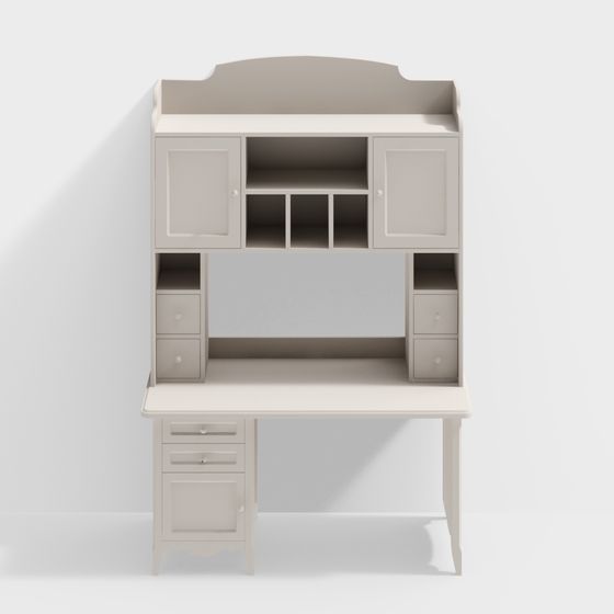 Elegant Vintage Desk 3D model for Creative Spaces