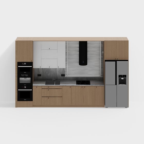 Elegant Modern Kitchen 3D model Design