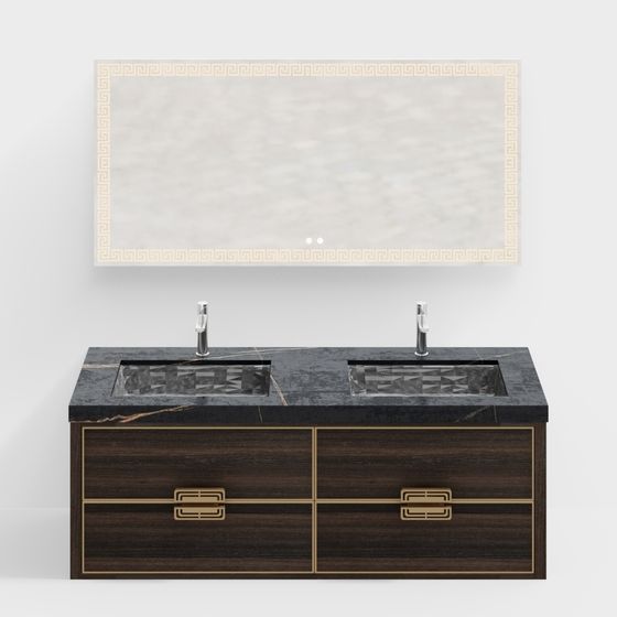 Stylish Bathroom Cabinet 3D model for Contemporary Spaces