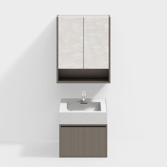 Modern Minimalist Bathroom Cabinet 3D model