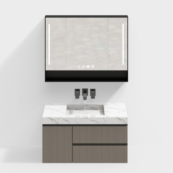 Modern Minimalist Bathroom Cabinet 3D model