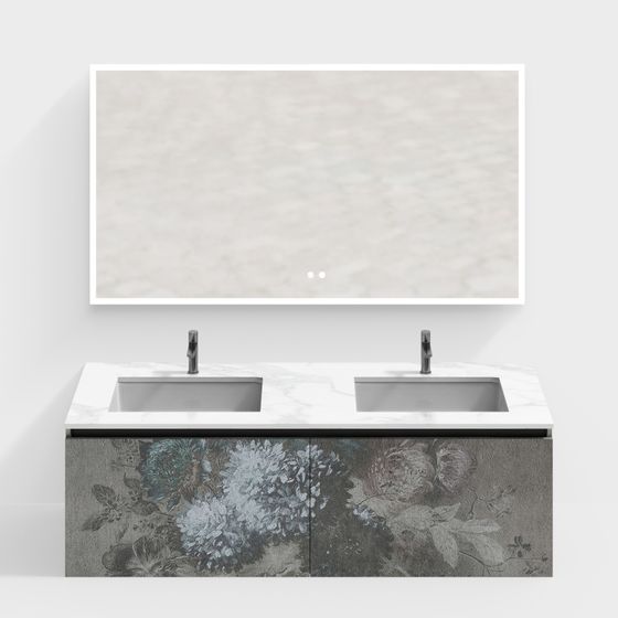 Новый китайский туалетный шкаф с двумя раковинами