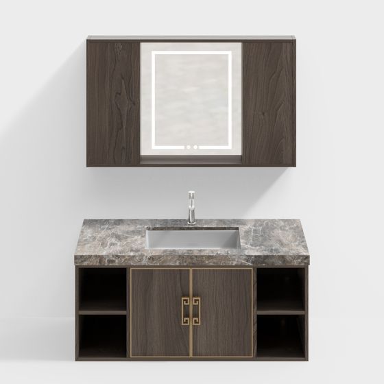 Modern Minimalist Bathroom Cabinet 3D model