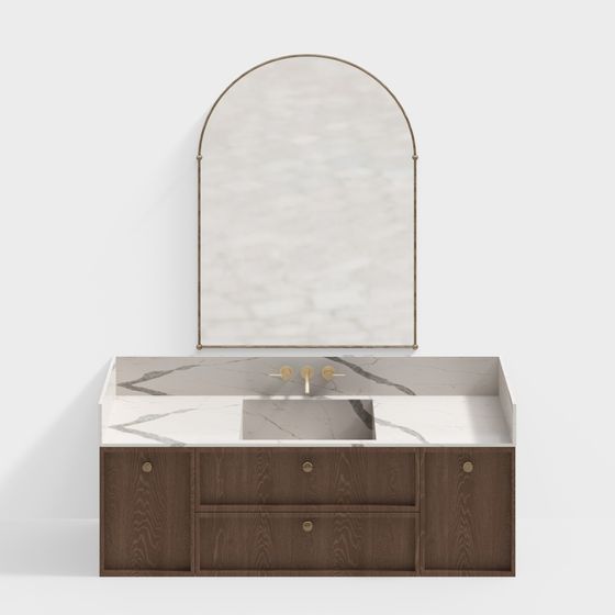 Modern Minimalist Bathroom Vanity 3D model