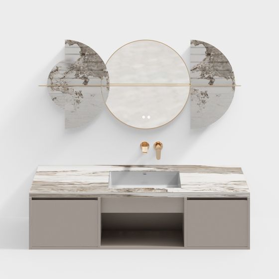 Stylish Bathroom Vanity 3D model for Modern Spaces